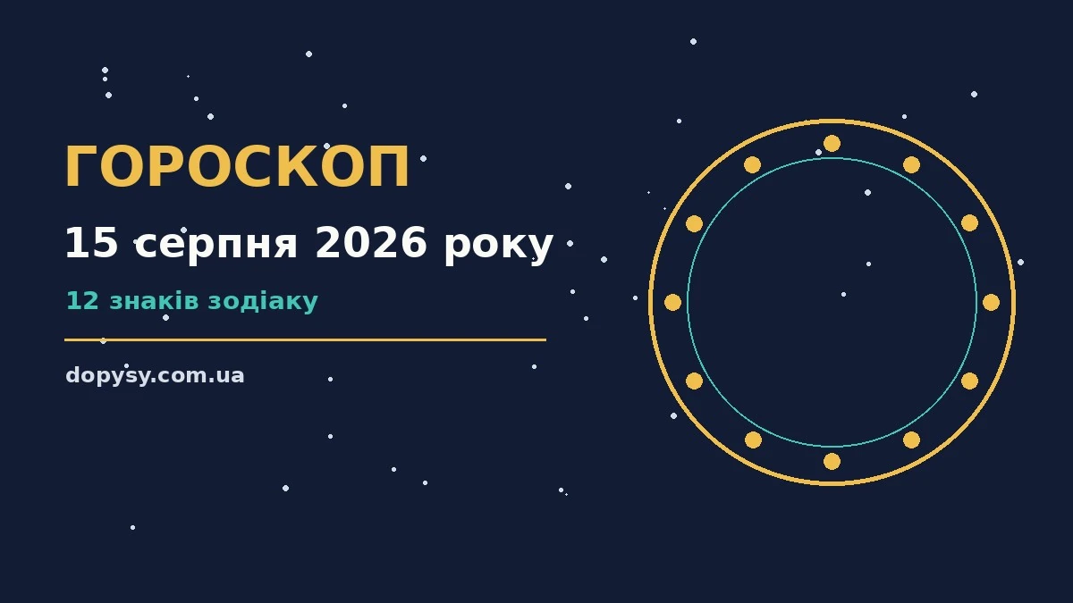 Гороскоп на 15 серпня 2026 року: детальний прогноз дня про настрій, справи та гроші