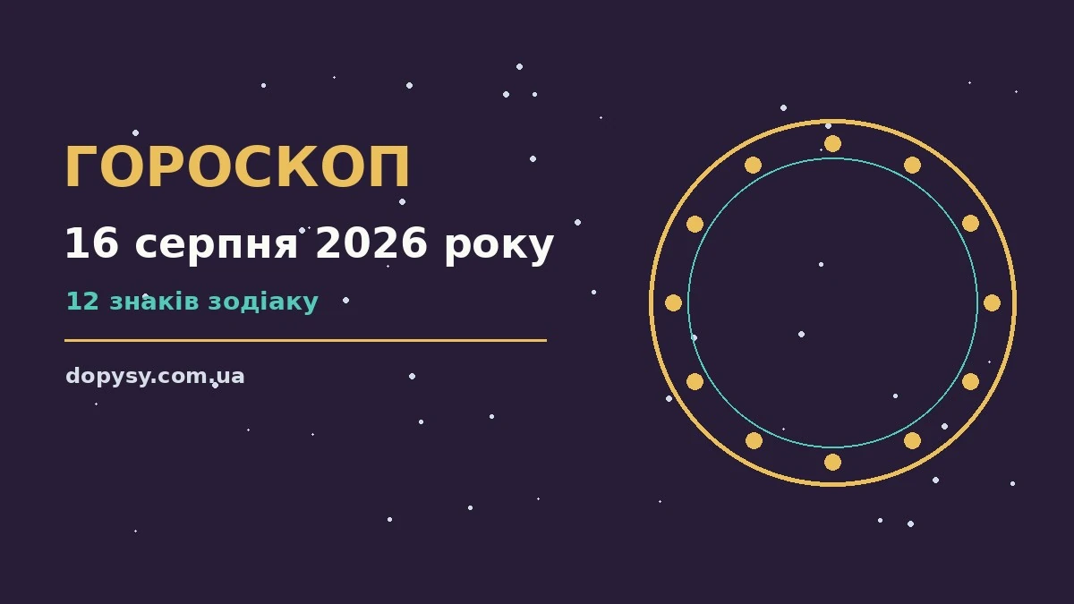 Гороскоп на 16 серпня 2026 року: детальний прогноз дня про настрій, справи та гроші