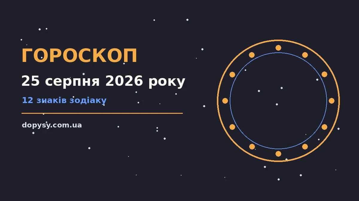 Гороскоп на 25 серпня 2026 року: детальний прогноз дня про настрій, справи та гроші