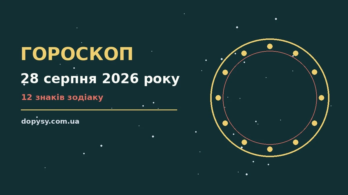 Гороскоп на 28 серпня 2026 року: детальний прогноз дня про настрій, справи та гроші