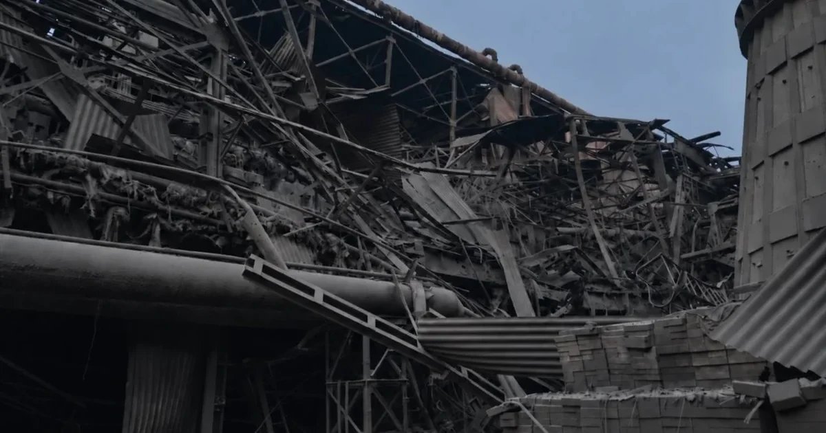 Зруйнований внаслідок російських ударів завод «Запоріжсталь», який вже понад місяць не працює
