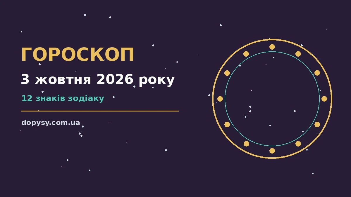 Гороскоп на 3 жовтня 2026 року: настрій, справи та фінанси для дванадцяти знаків Зодіаку